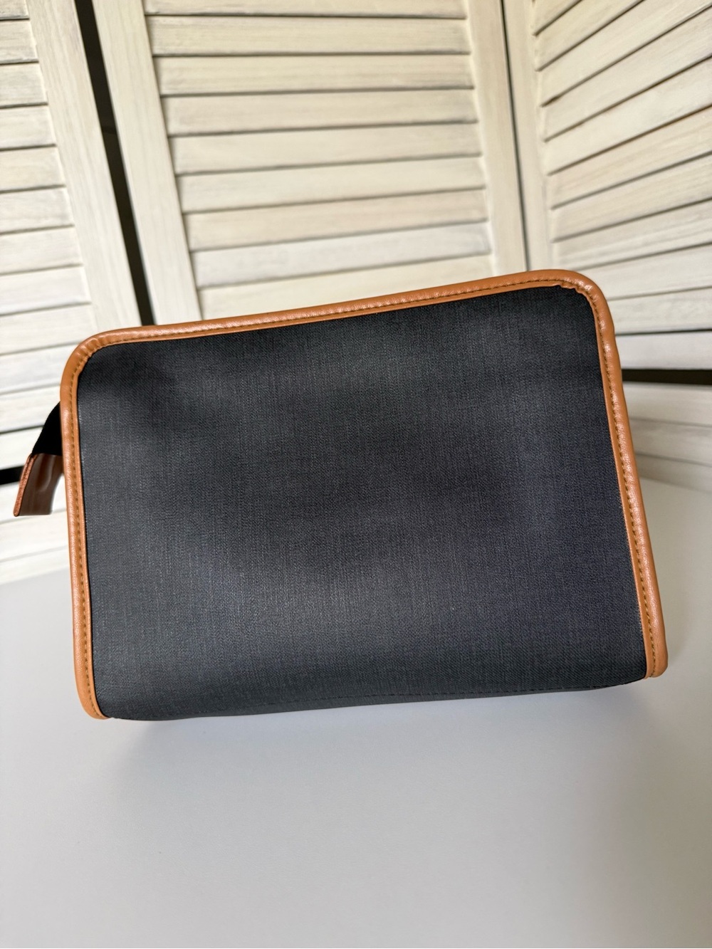 Vintage Christian Dior Clutch Black Canvas CD Logo Leather Trim Zip Pouch - Picture 2 of 8